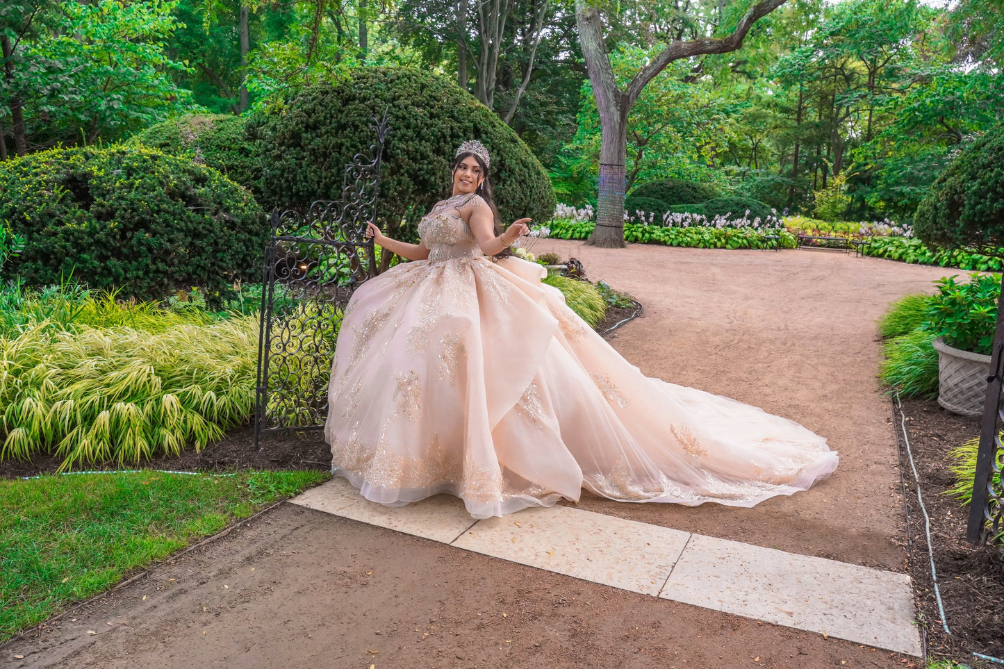Champagne Lace Ball Gown